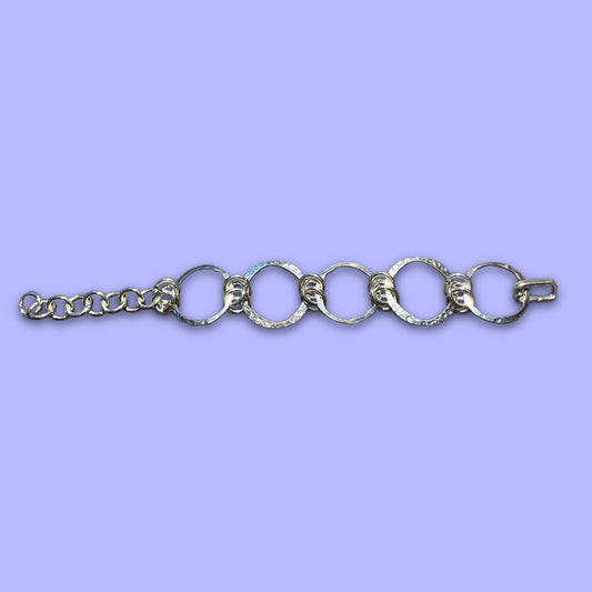 Silver Colored O-Ring Connectors Bracelet