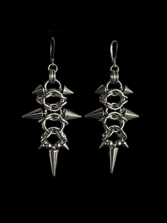 Starlight Spikey Chainmail Earrings