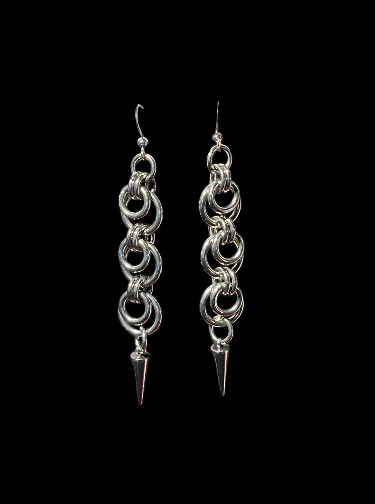 S.S. Triple O-Ring with Spike Earrings