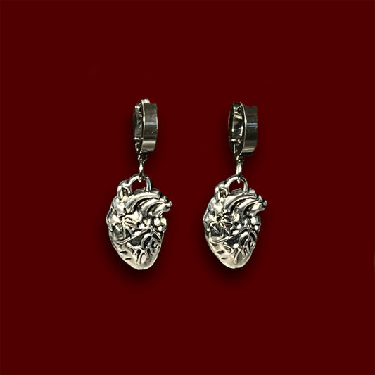 Anatomical Heart Huggie Earrings