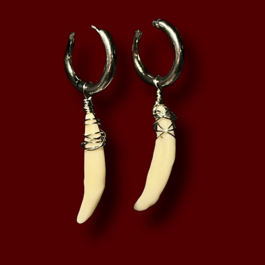 Coyote Teeth Hoop Earrings