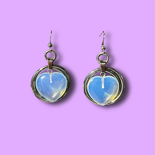 Opalite Heart Earrings