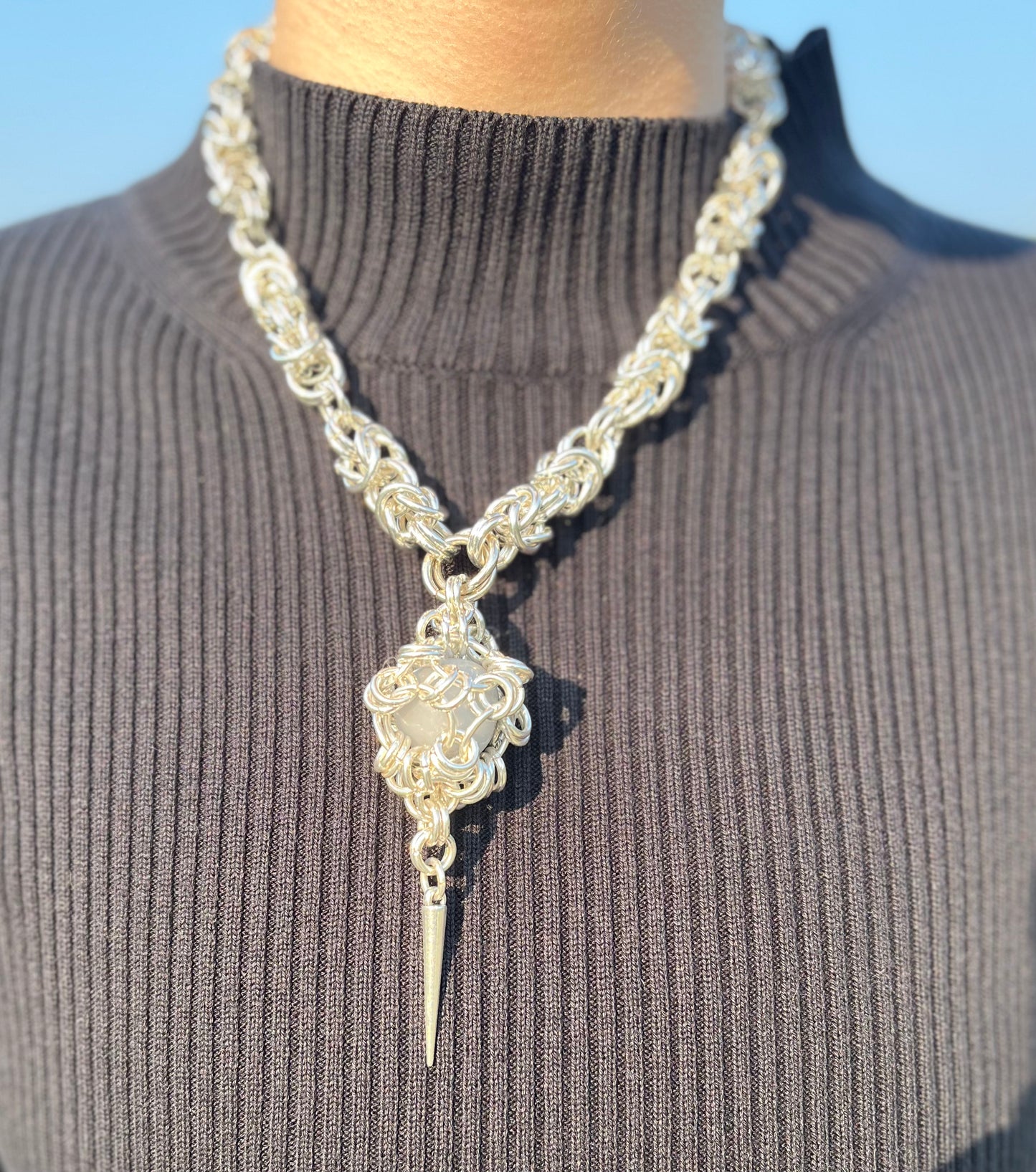 Angelite Chainmail Necklace